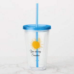 you are my sunshine yellow orange sun rays add nam acrylic tumbler