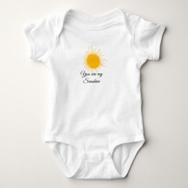 you are my sunshine yellow orange sun rays add nam baby bodysuit (Front)