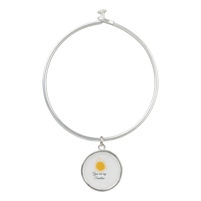 you are my sunshine yellow orange sun rays add nam bangle bracelet (Front)