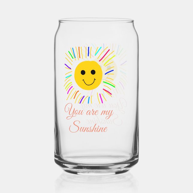 you are my sunshine yellow orange sun rays add nam can glass (Front)