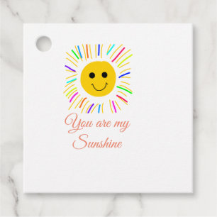 you are my sunshine yellow orange sun rays add nam favor tags