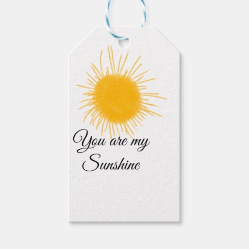 you are my sunshine yellow orange sun rays add nam gift tags