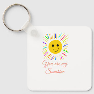 you are my sunshine yellow orange sun rays add nam keychain