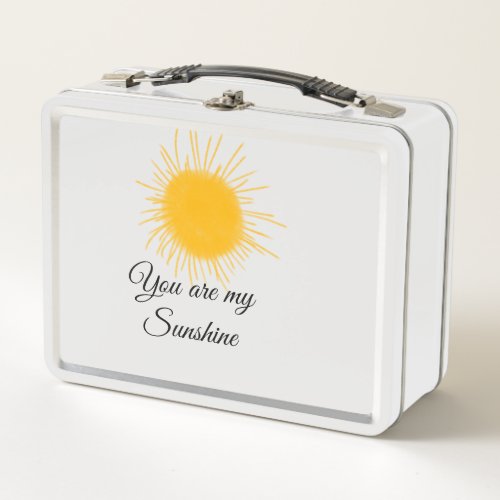 you are my sunshine yellow orange sun rays add nam metal lunch box