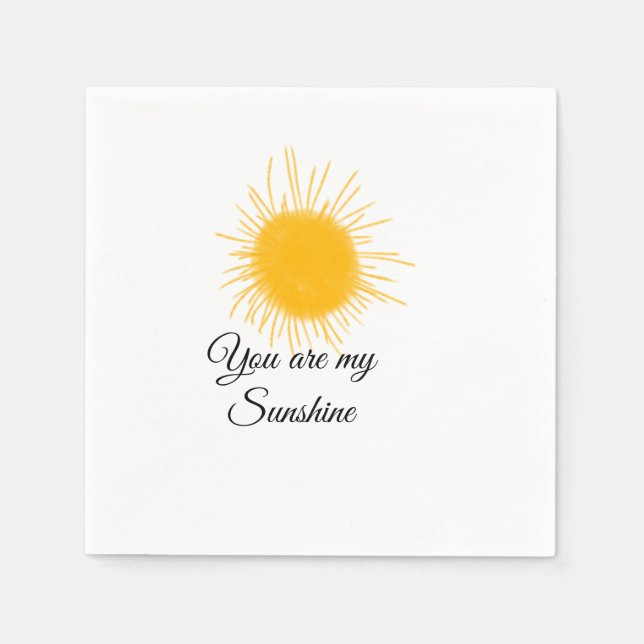 you are my sunshine yellow orange sun rays add nam napkins (Front)