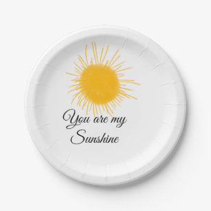 you are my sunshine yellow orange sun rays add nam paper plates