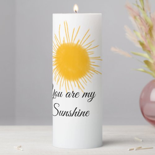 you are my sunshine yellow orange sun rays add nam pillar candle