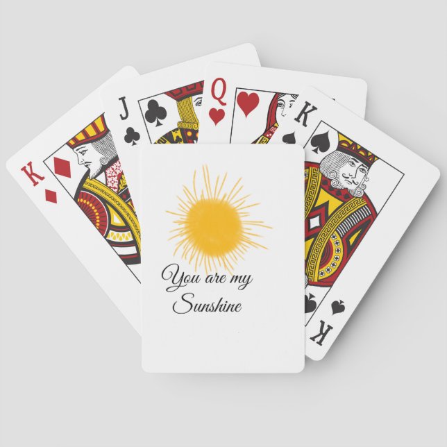 you are my sunshine yellow orange sun rays add nam poker cards (Back)