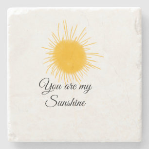 you are my sunshine yellow orange sun rays add nam stone coaster