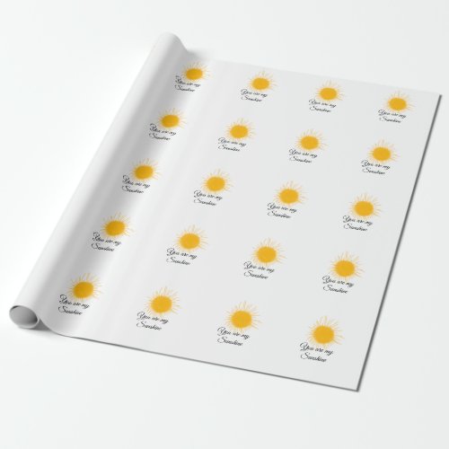 you are my sunshine yellow orange sun rays add nam wrapping paper