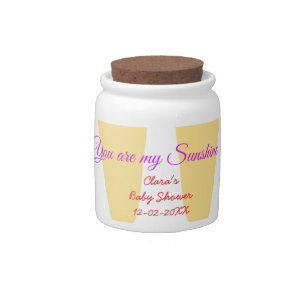you are my sunshine yellow orange sun rays baby sh candy jar