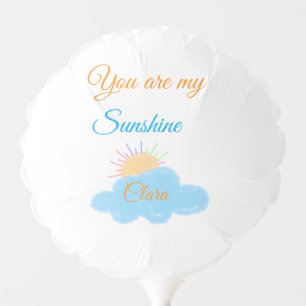 you are my sunshine yellow orange sun rays clouds balloon