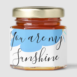 you are my sunshine yellow orange sun rays clouds honey jar favors