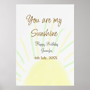 You are my sunshine yellow pastel birthday add nam holder