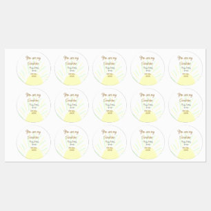 You are my sunshine yellow pastel birthday add nam kids' labels