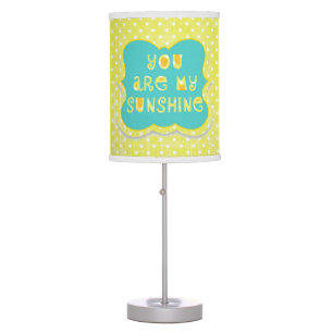 You are My Sunshine Yellow Polkadots Lamp