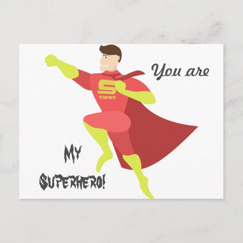 You are my superhero postcard