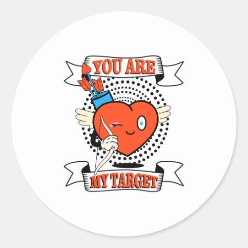 You Are My Target Heart Classic Round Sticker