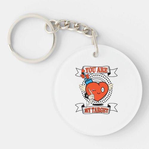 You Are My Target Heart Keychain