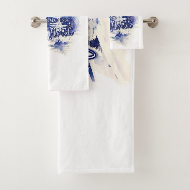 You Are My True North Bath Towel Set (Insitu)