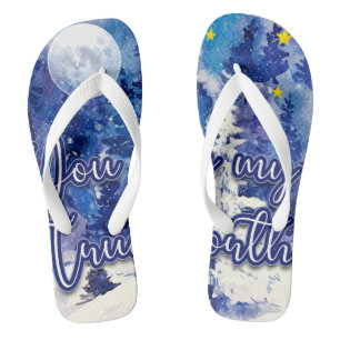 You Are My True North Flip Flops