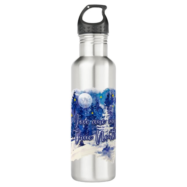 You Are My True North Stainless Steel Water Bottle (Front)