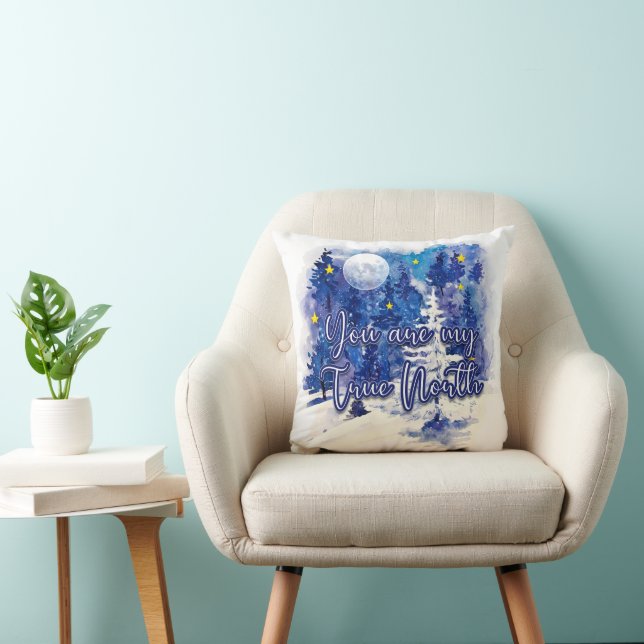 You Are My True North Throw Pillow (Chair)