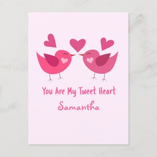 You Are My Tweet Heart Funny Valentines Day  Holiday Postcard