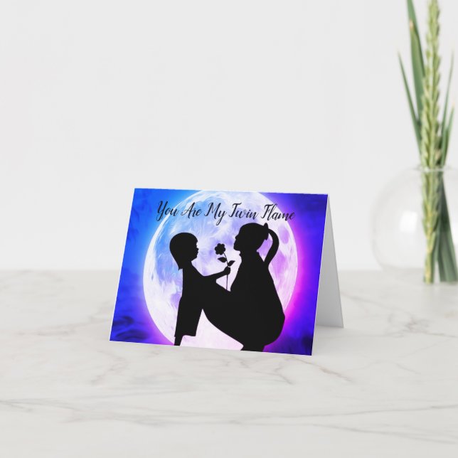 You Are My Twin Flame Mom & Daughter Moon Card (Front)