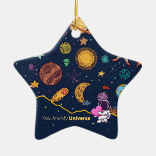 You Are My Universe – Cute Outer Space Love Ceramic Ornament