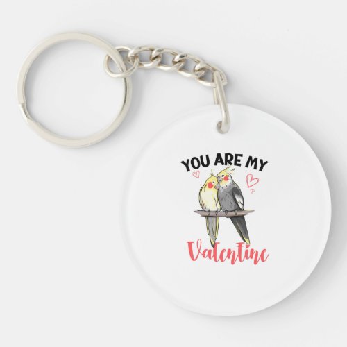 You Are My Valentine  Corella Parrots  Bird Keychain