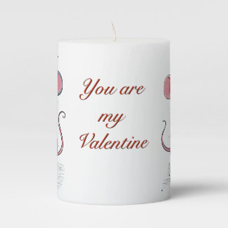 You are my Valentine Pillar Candle