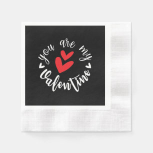 You are my Valentine, two little hearts Napkins