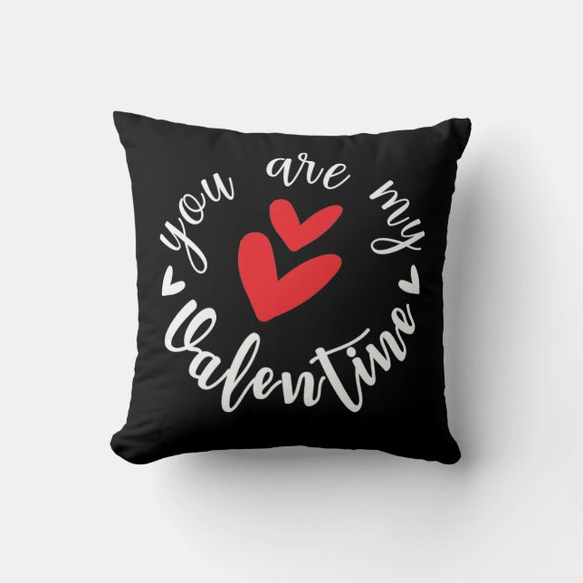 You are my Valentine, two little hearts Throw Pillow (Front)
