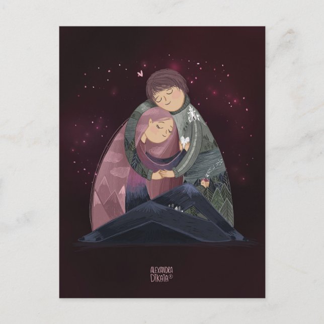 You are my world by Alexandra Dikaia Love Holiday Postcard (Front)