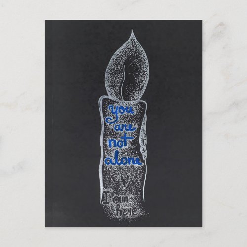 You are not alone candle compassion kindness quote holiday postcard