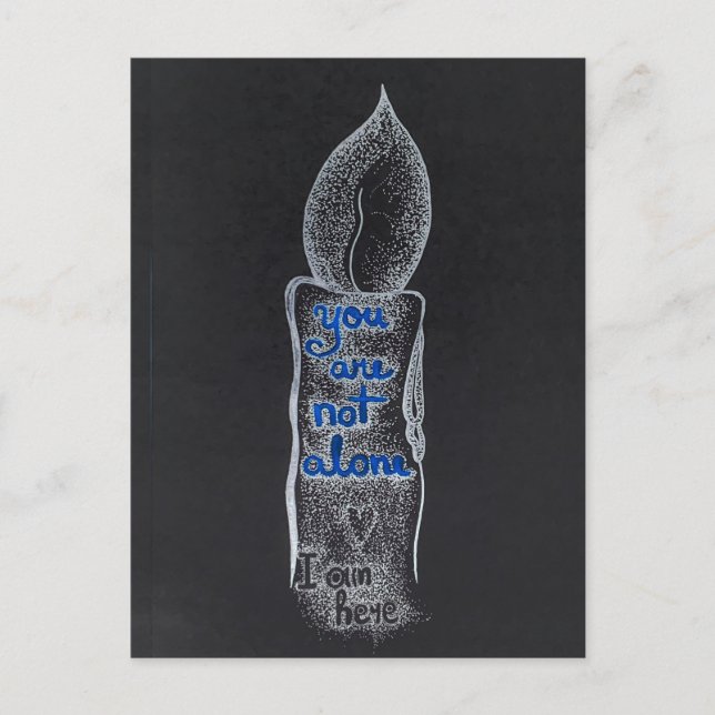 You are not alone candle compassion kindness quote holiday postcard (Front)