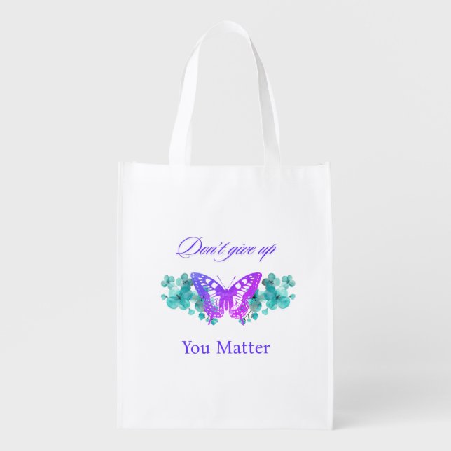 You are not alone mental health  grocery bag (Front)