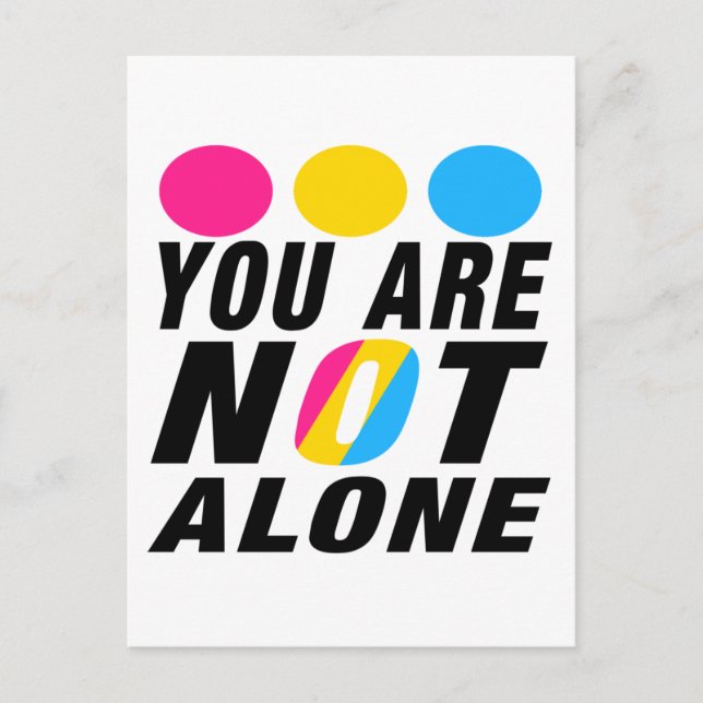 You are not alone | Pansexual Pride Postcard (Front)