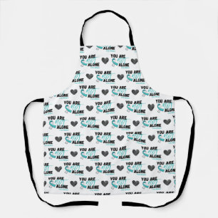You Are Not Alone PCOS Teal Ribbon Awareness Apron