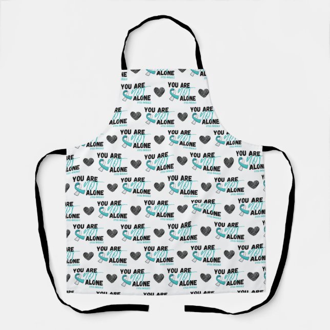 You Are Not Alone PCOS Teal Ribbon Awareness  Apron (Front)