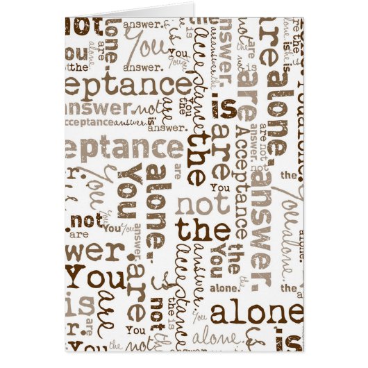 You Are Not Alone word collage Cards (Front)