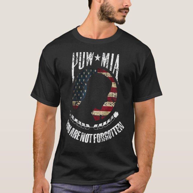 You Are Not Forgotten   Pow Mia American Flag T-Shirt (Front)