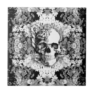 You are not here skull ceramic tile