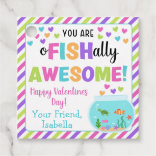 You Are O-Fish-Ally Awesome Valentines's Favor Tags