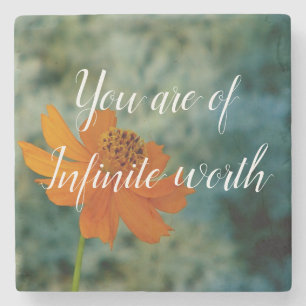 You are of infinite worth stone coaster
