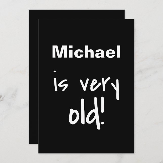 You are Old Black 40th Birthday Party Invitation (Front/Back)