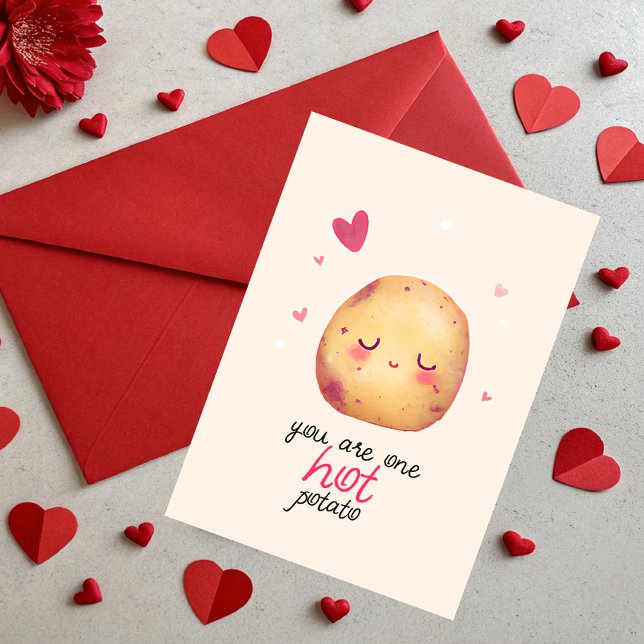 You are one HOT Potato Valentine Potato Pun Holiday Card (Creator Uploaded)