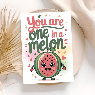 you are one in a melon birthday card