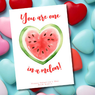 You are one in a melon funny valentine's day holiday card